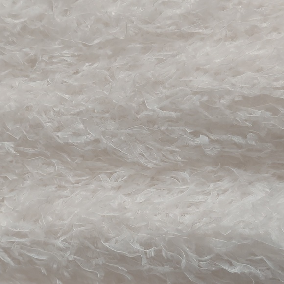 Capsulle White Feathered Mini Skirt with Exposed Silver Zipper Size Large NWT - Picture 3 of 16